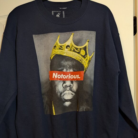 Notorius Big Navy Blue Sweatshirt in Sealed Bag-Discount Shipping - Picture 1 of 7
